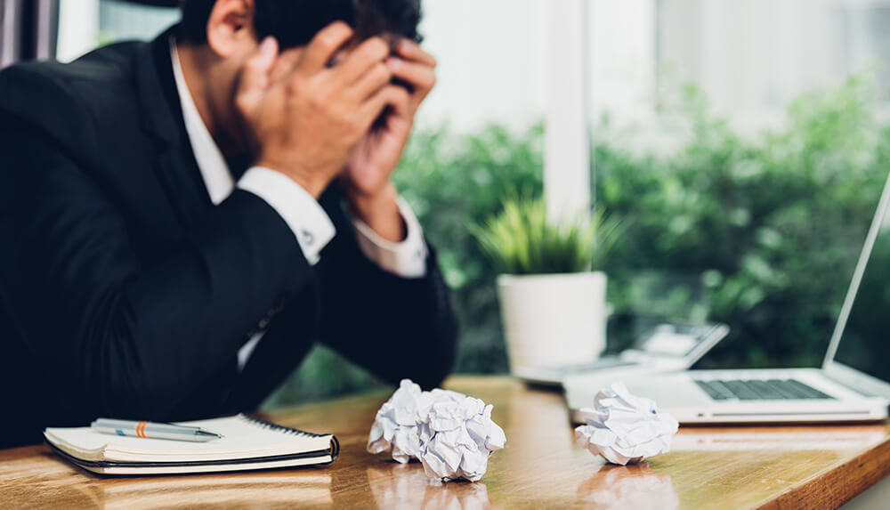 ストレスする男性