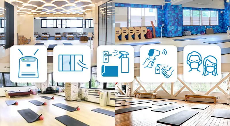 マシンピラティスをやっている女性の写真