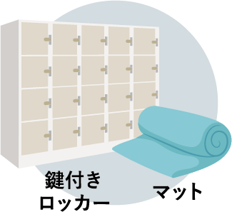 鍵付きロッカー、マット