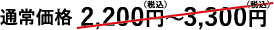 通常価格2,200円〜3,300円