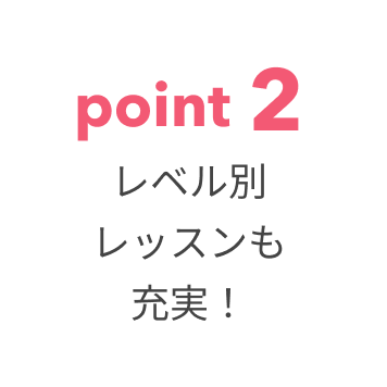 レベル別レッスンも充実