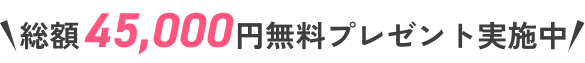 総額45,000円無料プレゼント実施中