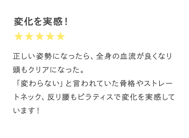 変化を実感！